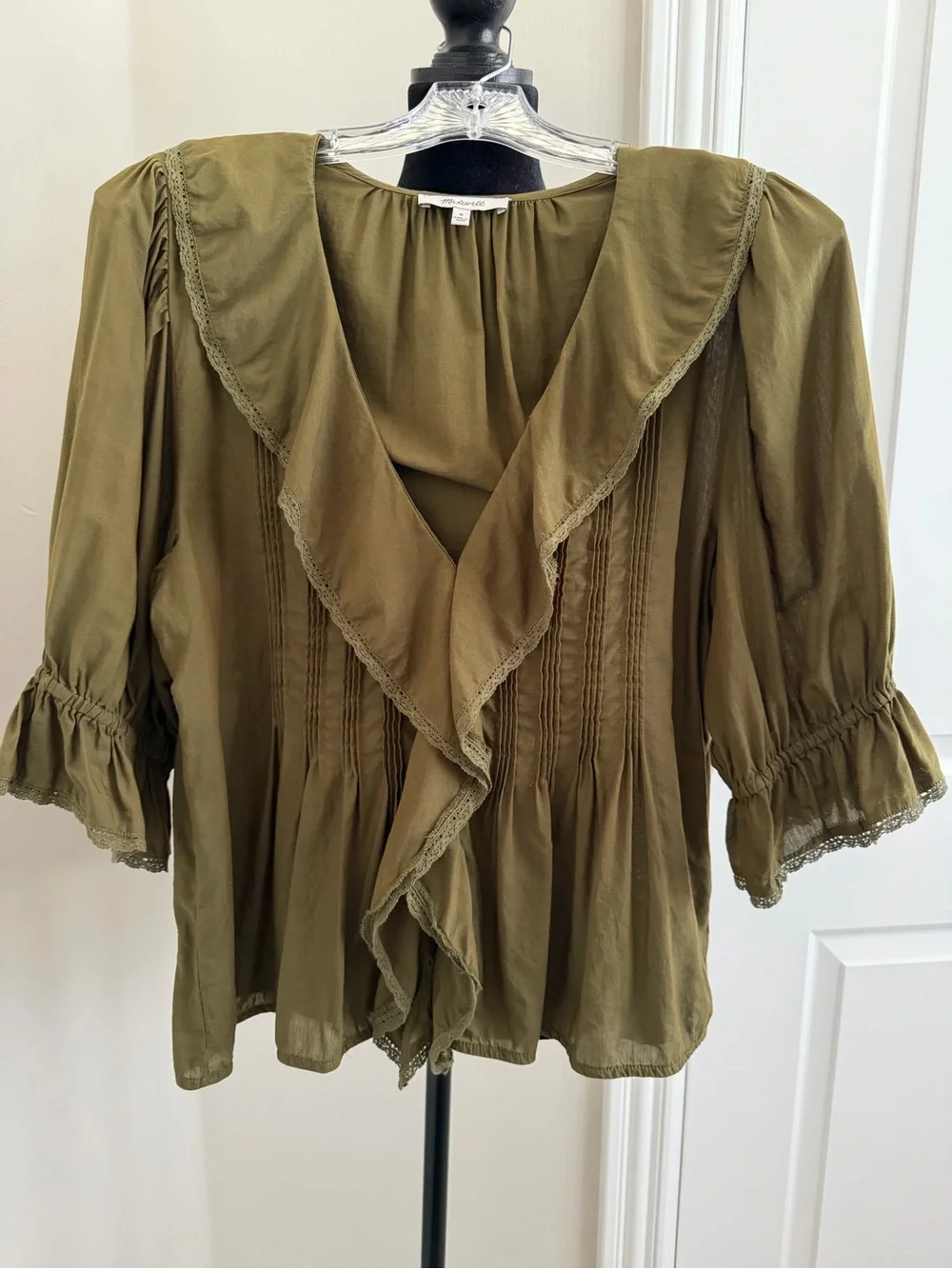 Madewell pintucked ruffled
